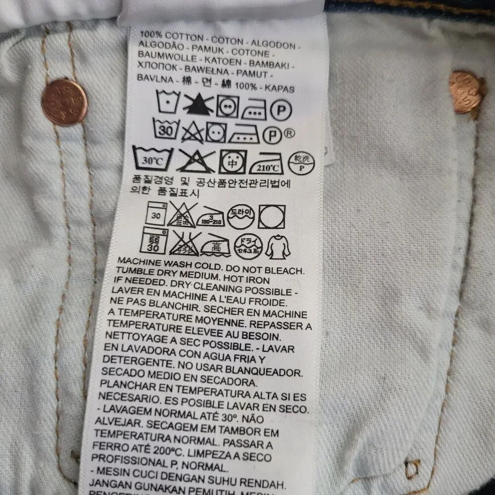 Levi's‎ Men's 501 Original Fit Straight Leg Button Fly Blue Jeans Size 38 X 30